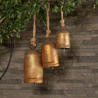 Bohemian Rustic Decorative Tibetan Inspired Cow Bell Collection - Silver, Gold, Bronze and Matte ... | Bed Bath & Beyond