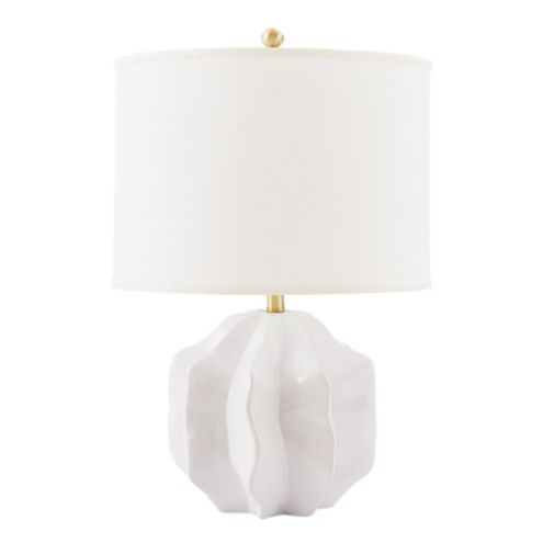 Winnie Chunky Ceramic Accent Lamp Base White with Shade | Ballard Designs, Inc.