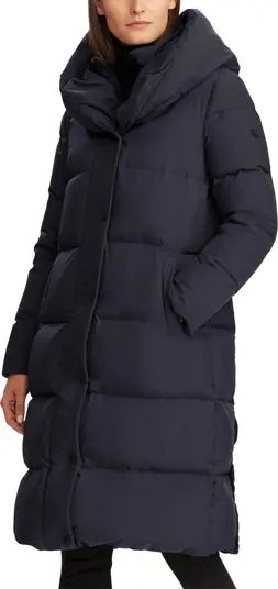 Lauren Ralph Lauren Pillow Collar Hooded Down & Feather Puffer Coat | Nordstrom | Nordstrom