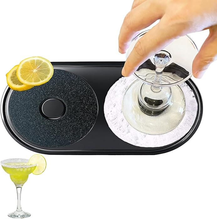 Bar Glass Rimmer – All-in-One Margarita Salt Rimmer Set for Cocktails, Salt and Sugar Rimmer Tr... | Amazon (US)
