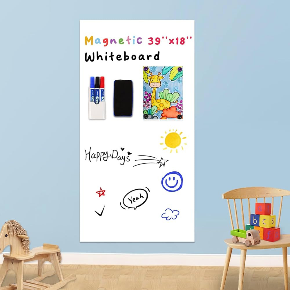 Magnetic Whiteboard Contact Paper 39" x 18”, YOUNGJQ Adhesive Magnetic Dry Erase White Board St... | Amazon (US)