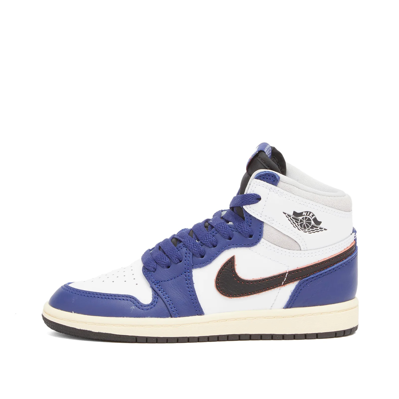 Air Jordan 1 Retro HIGH OG RMST PS in White/Grey/Blue, Size UK 1.5Y | END. Clothing