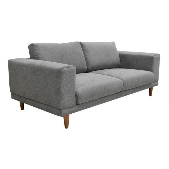 Blue Gray Wide Arm Ragnar Sofa | World Market