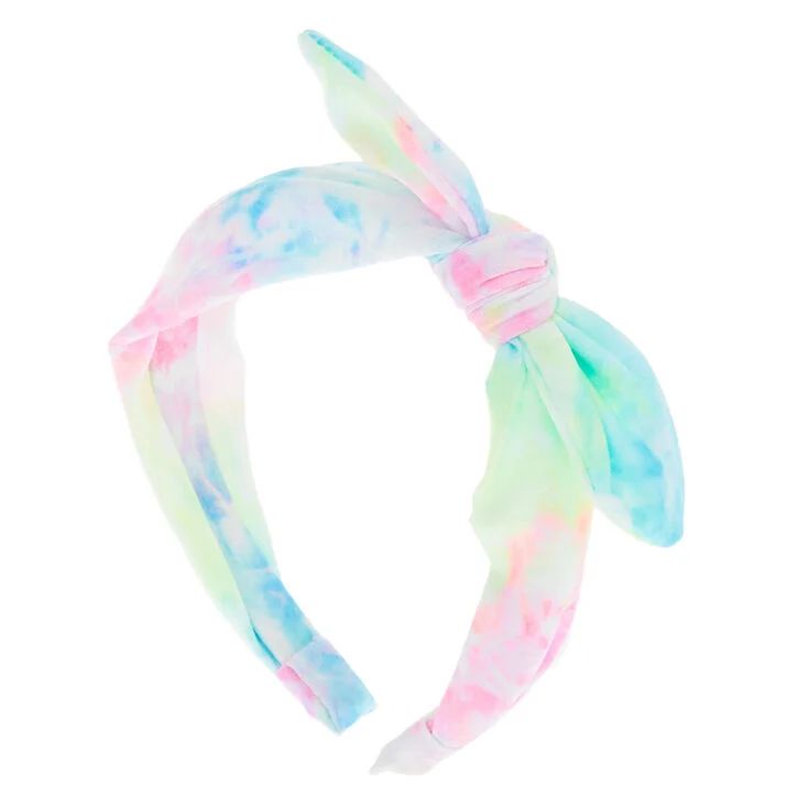 Pastel Tie Dye Knotted Bow Headband | Claire's (US)