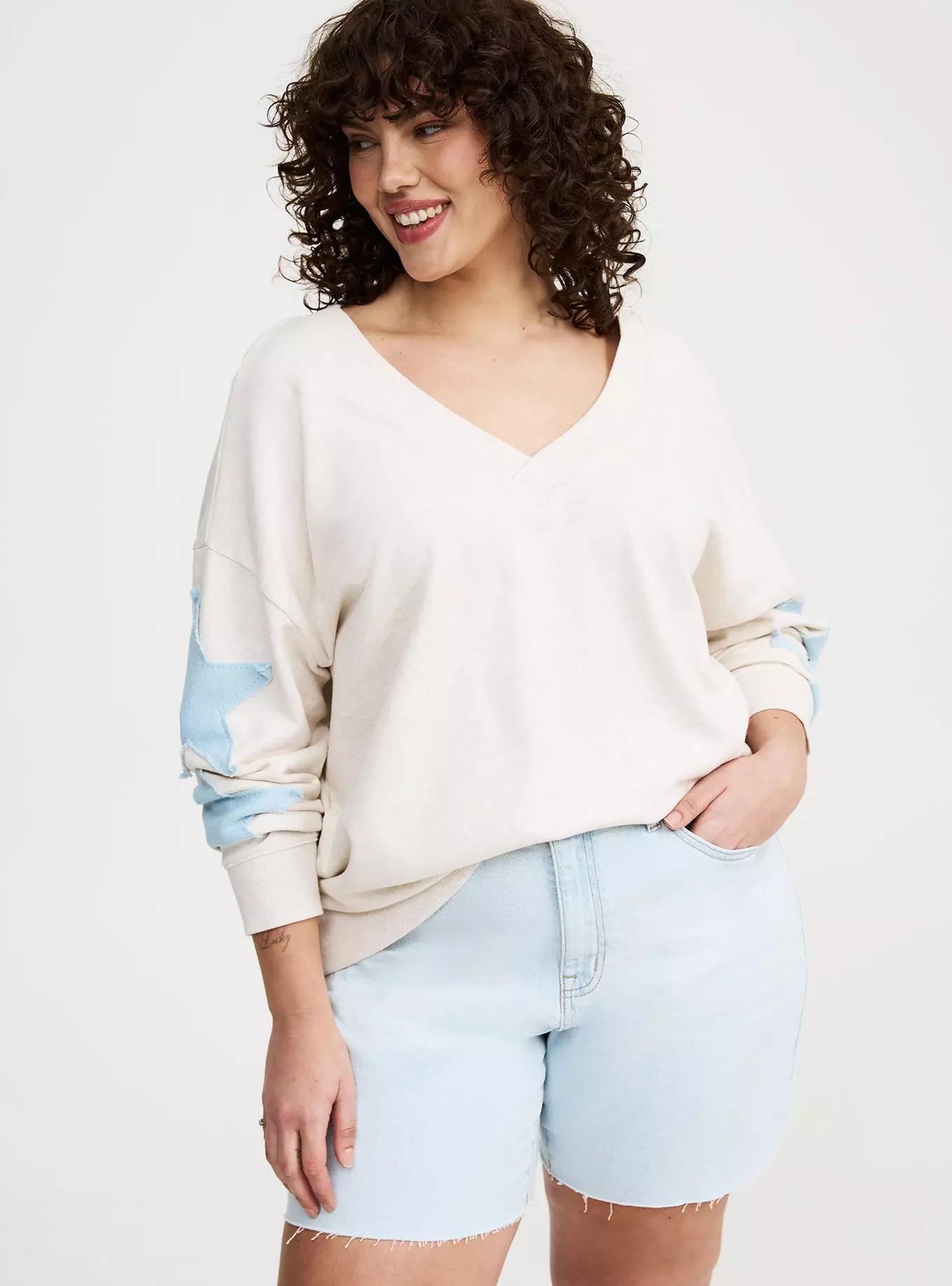 Oversized V-Neck Sweatshirt | Torrid (US & Canada)