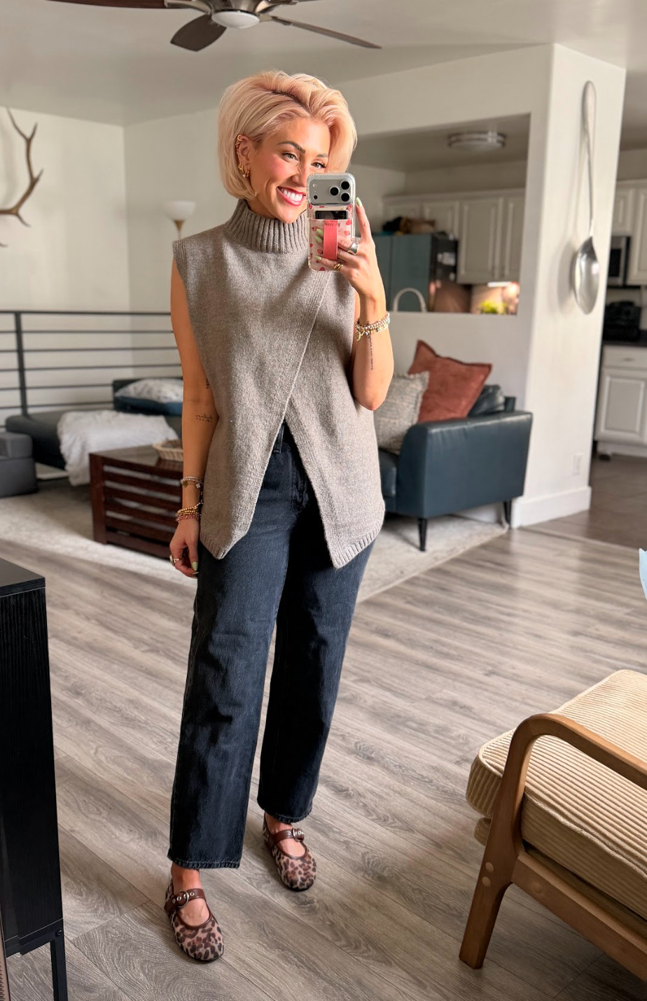 I'm loving my new sleeveless sweater! Perfect for layering. Sweater Vest: Small // Jeans: 28 // Flats: TTS 

 #LTKootd #LTKOver40 #LTKSaleAlert