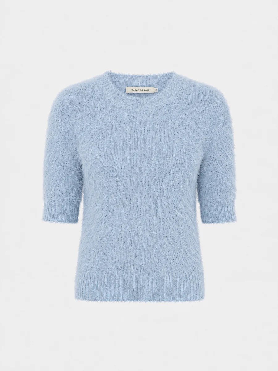 Maxime Knit Top in Pale Blue - CAMILLA AND MARC® C&M | CAMILLA AND MARC (ANZ)