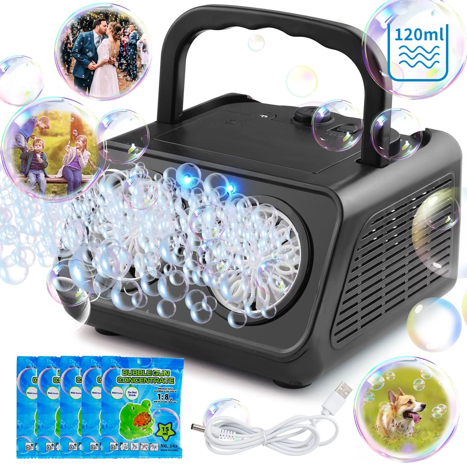 Bubble Machine Automatic Bubble Blower for Kids & Toddlers, Bubble Maker Plug-in or Batteries Bub... | Walmart (US)