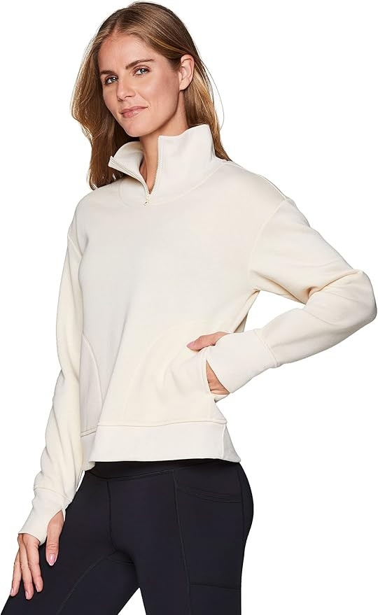 RBX Active Women's Lightweight Mock Neck Fleece 1/4 Zip Sweatshirt With Pockets | Amazon (US)
