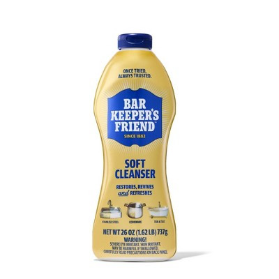 Bar Keepers Friend Non Bleach Soft Cleanser, Multipurpose Household Cleanser & Polish for Kitchen, Bath, Cookware & Outdoors - 26oz | Target