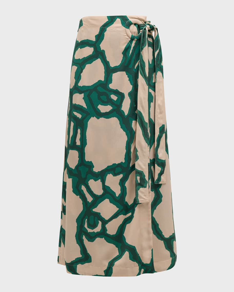 pinkfilosofy Bemol Abstract Print Wrap Skirt | Neiman Marcus