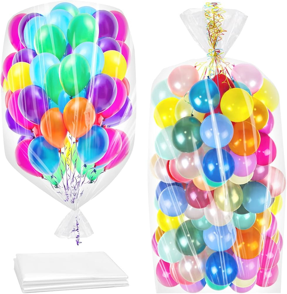 2 Pack Large Balloon Bags for Transport 98.4 x 59 Inches Thicken Clear Balloon Drop Bags Plastic ... | Amazon (US)