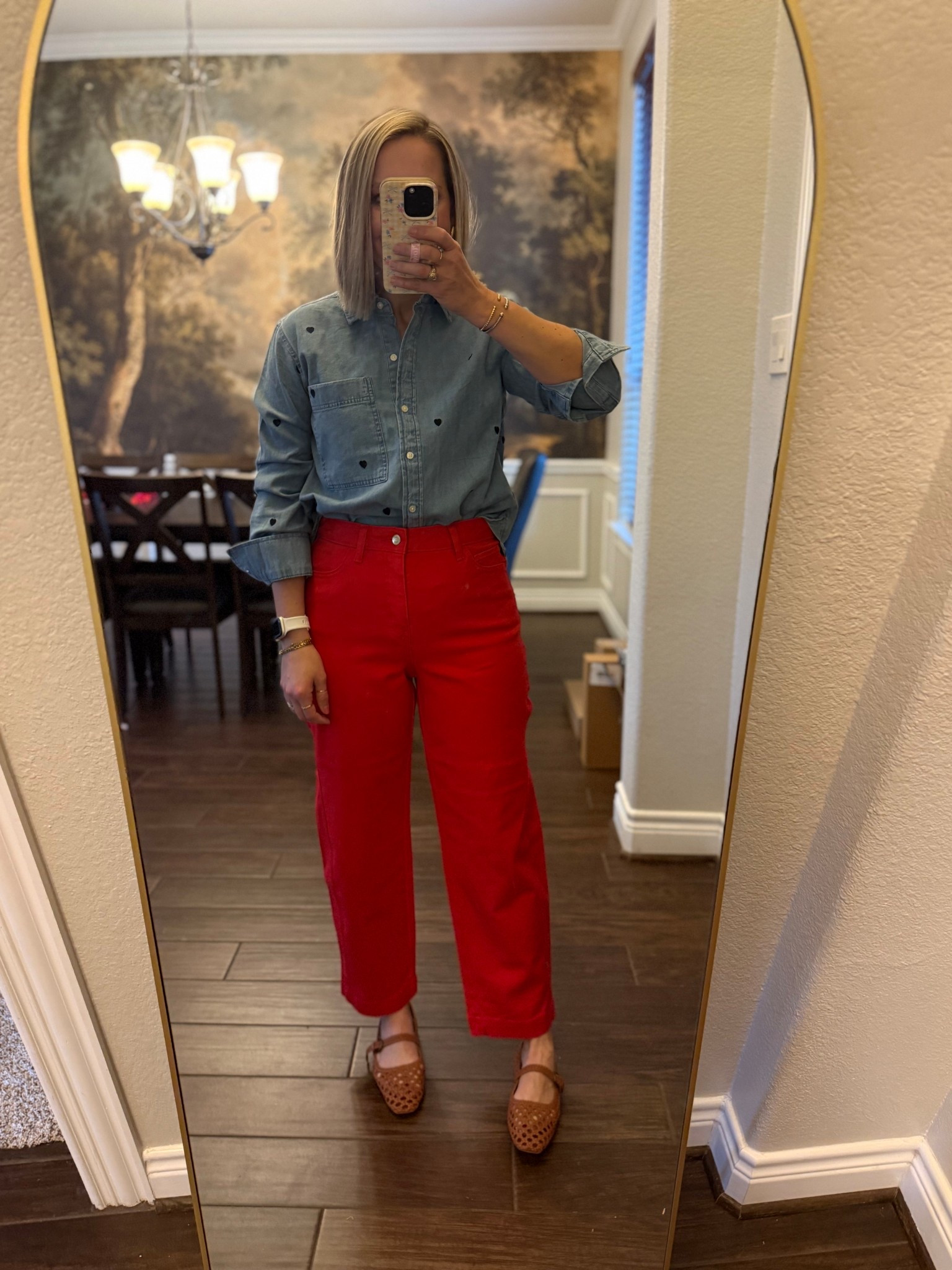 Size small button down, size 4 jeans 

Valentine’s Day outfit, over 40, work wear, Walmart style 

#LTKOver40 #LTKSeasonal #LTKWorkwear