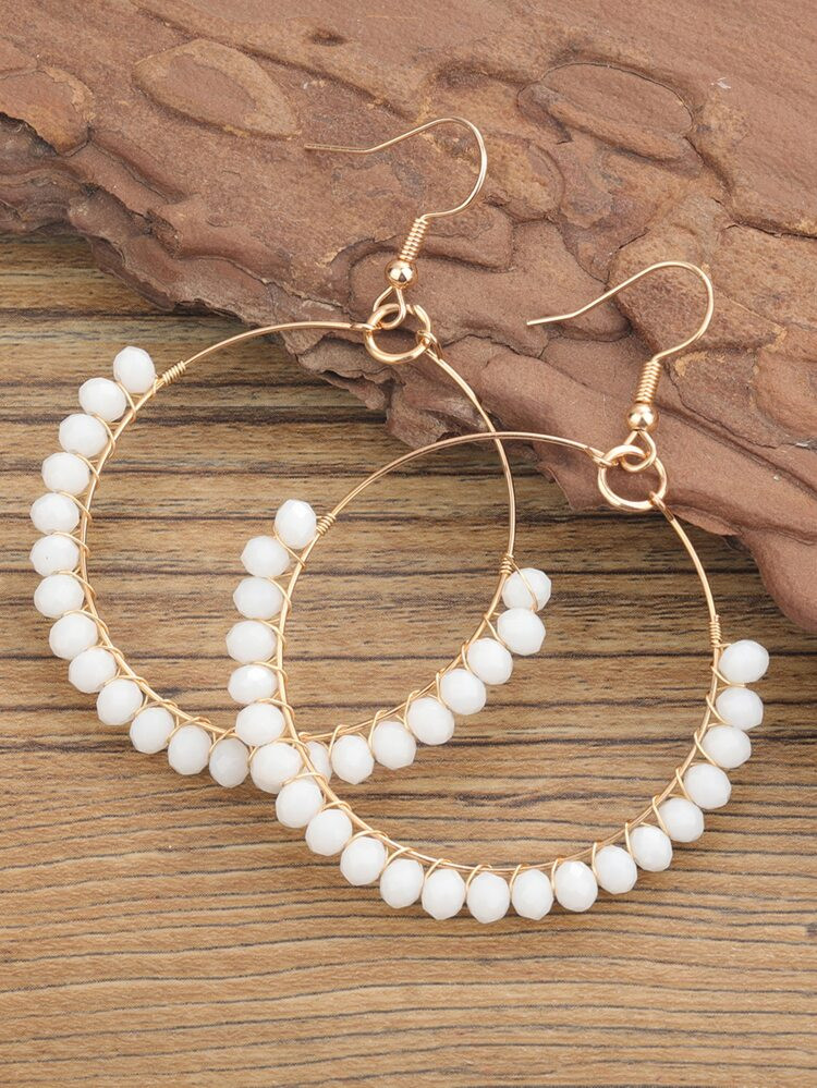 EMERY ROSE Crystal Decor Drop Earrings | SHEIN