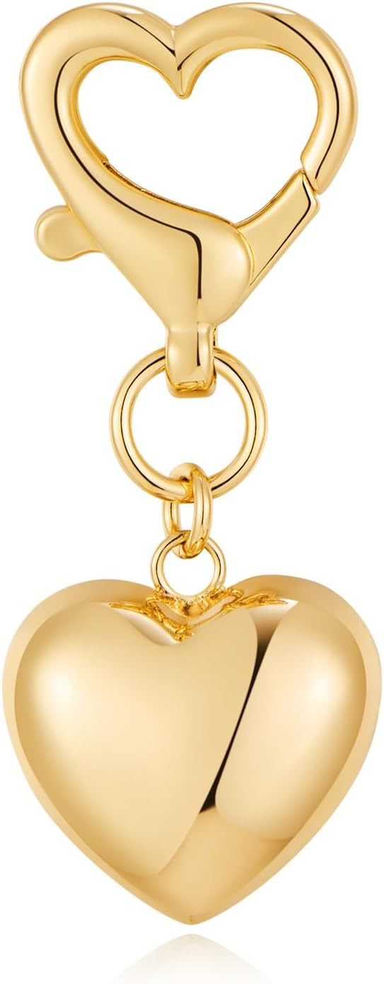 HESSAWELL Gold Charm Heart Keychain for Women Bagchain Gold Fashion Keychains Accessories | Amazon (US)