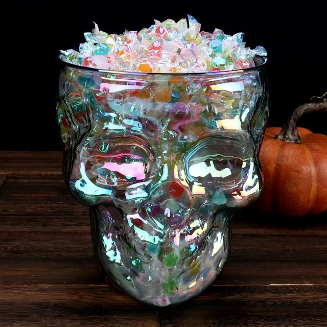 Way to Celebrate 4.5 Quart Acrylic Iridescent Skull Bucket, Black Multi | Walmart (US)