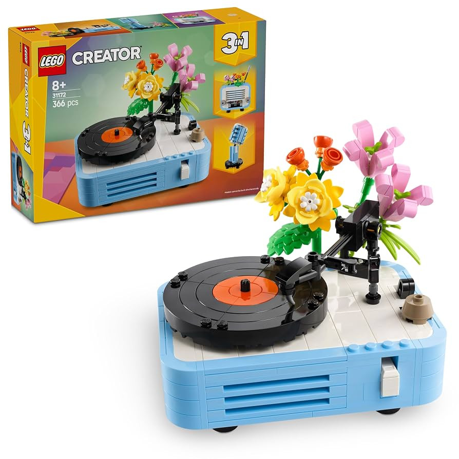 LEGO 31172 Creator Flower and Record Player Toy, Toy, Birthday Present, Blocks, Boys, Girls, Chil... | Amazon (US)