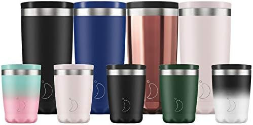 Chilly's Insulated Coffee Cup | Double Walled Coffee Cups with Lids | Stainless Steel | 340ml | M... | Amazon (UK)
