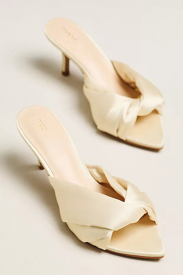 Maeve Satin Mule Heels | Anthropologie (US)