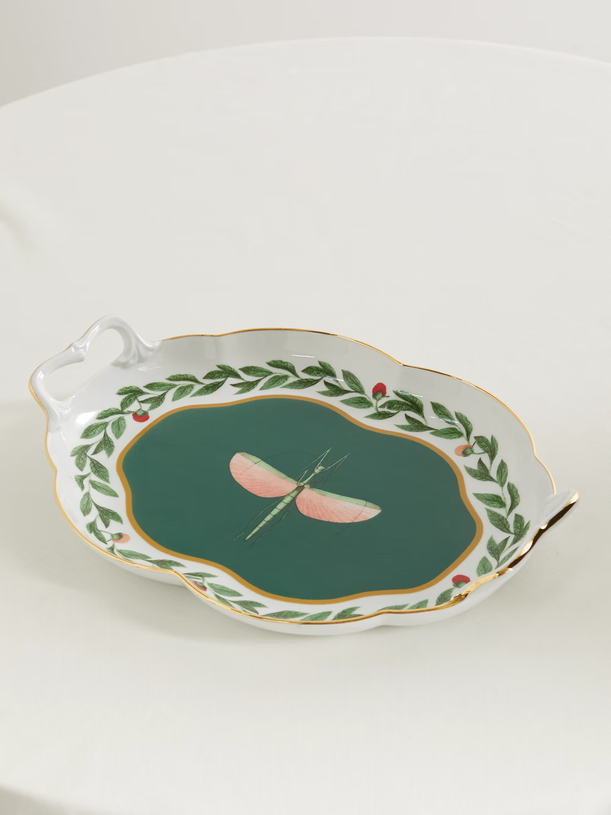 Tea For Two gold-plated porcelain tray | NET-A-PORTER (US)