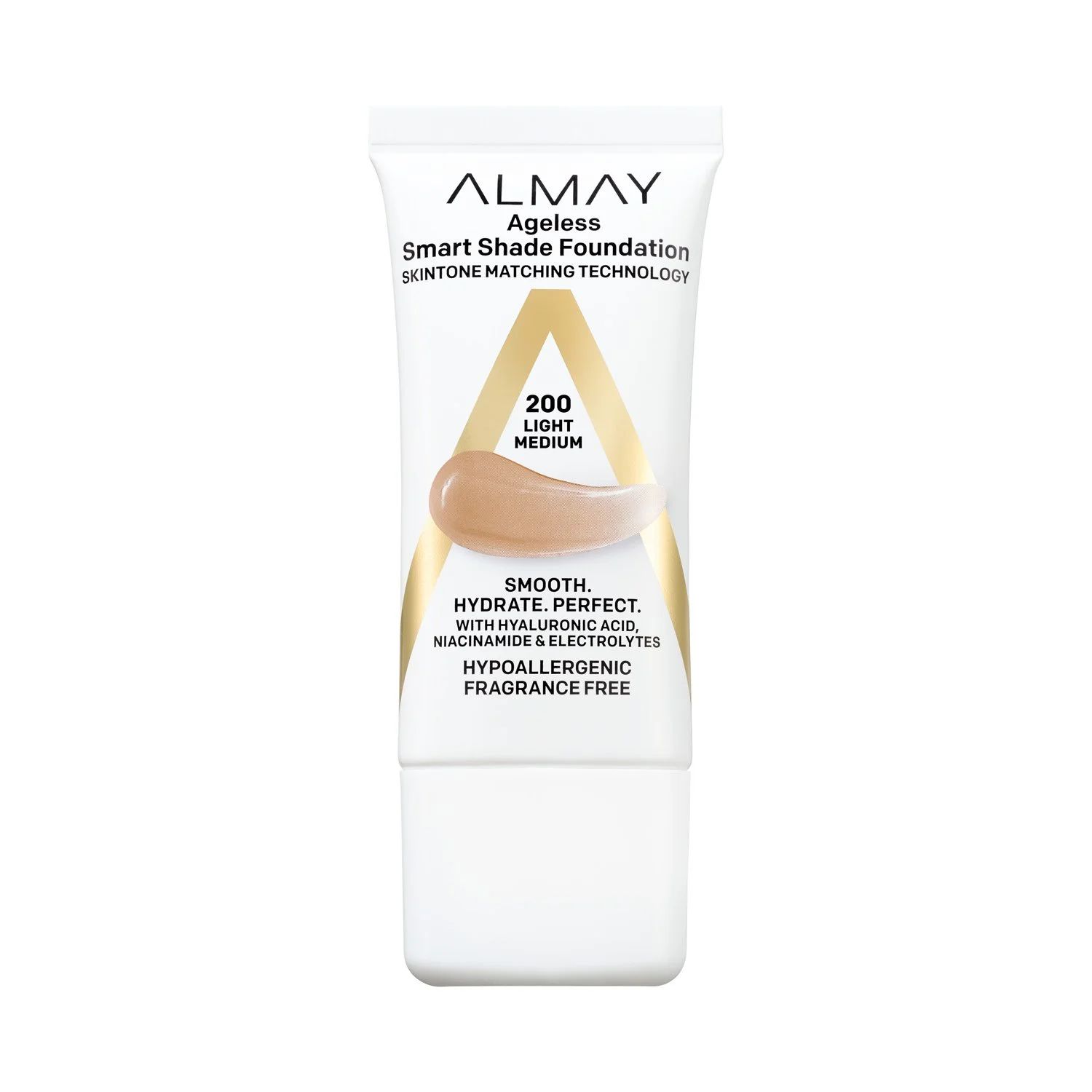 Almay Ageless Smart Shade Liquid Foundation Makeup, Hypoallergenic, 200 Light Medium, 1 fl oz | Walmart (US)