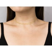 Satellite Chain Choker / Satellite Choker / Gold Beaded Choker / Beaded Necklace / Gold Satellite Choker / Gold Choker / Bridesmaid Necklace | Etsy (US)