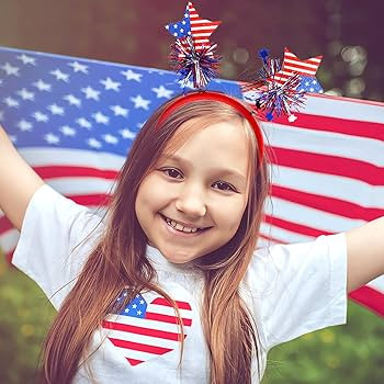 4th of July Headband Independence Day Hair Accessories Patriotic Party Hair Supplies USA Flag Sta... | Amazon (US)