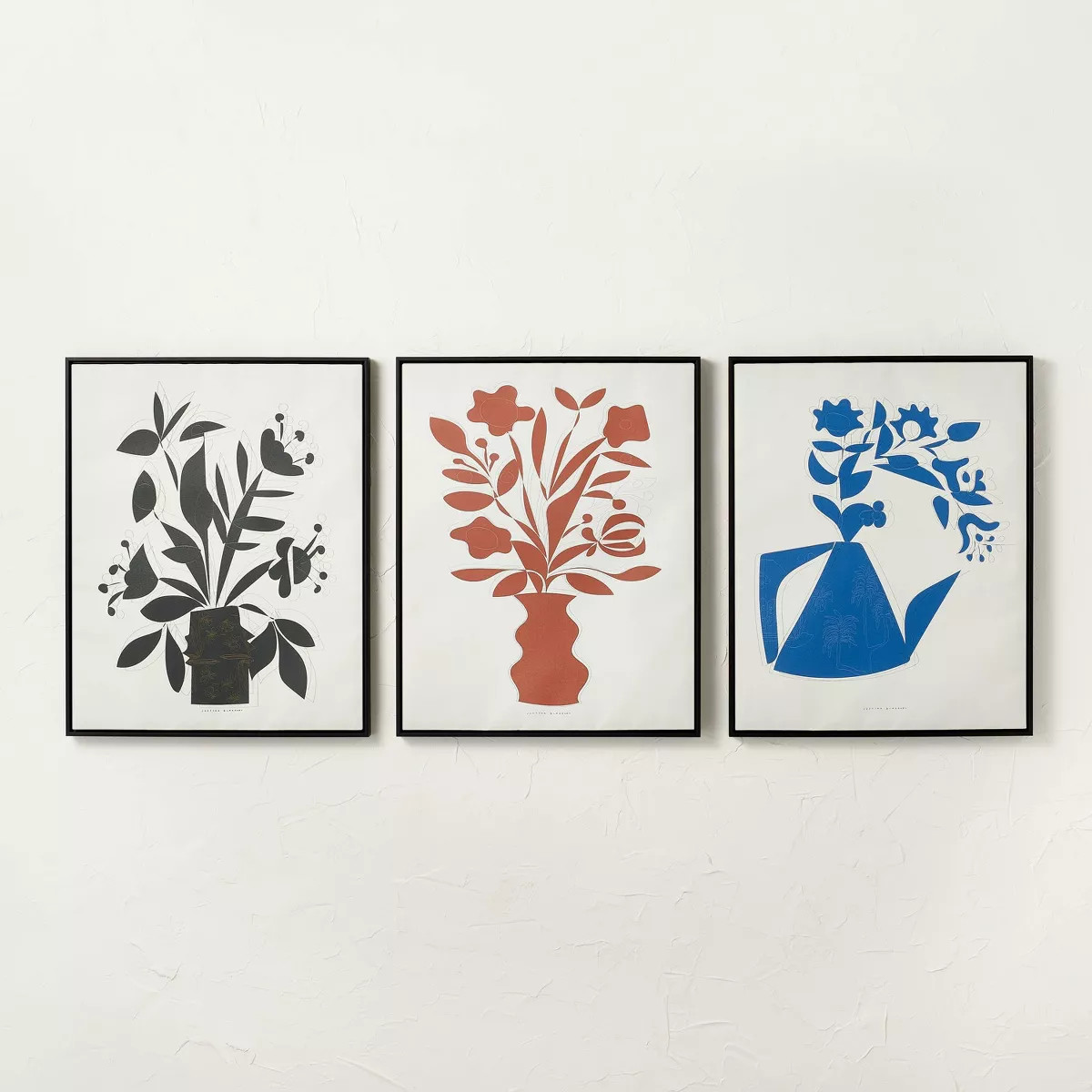 (Set of 3) 24" x 30" Reductive Floral Framed Wall Canvas - Opalhouse™ designed with Jungalow™ | Target