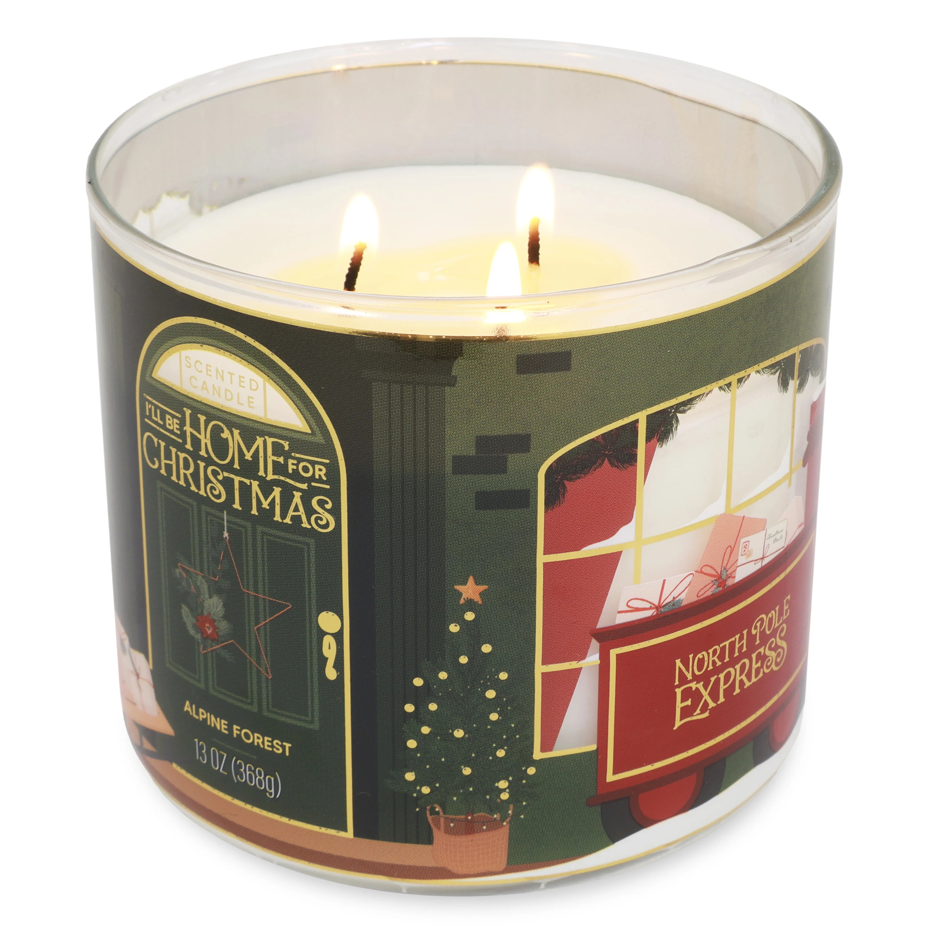Mainstays 3-Wick Alpine Forest Scented Candle with a Star Scene Wrap, 13-Ounce | Walmart (US)