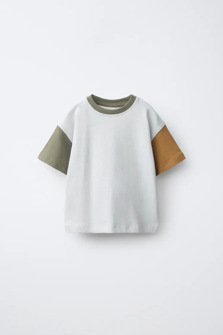 HEAVYWEIGHT SOFT COLOR-BLOCK T-SHIRT | Zara US