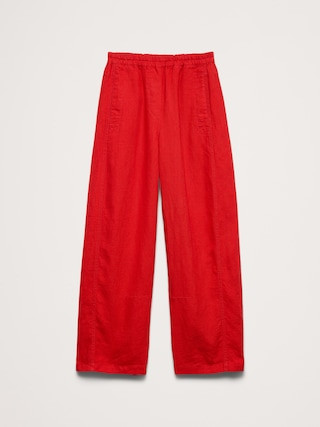 Mid-Rise Relaxed Painter Pull-On Pant in Linen | Banana Republic (US)