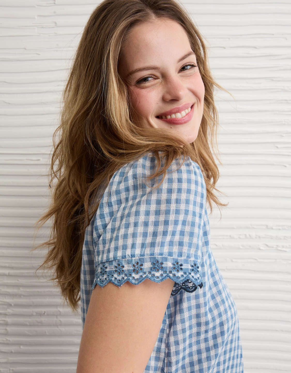 AE Short-Sleeve Button-Up Blouse | American Eagle Outfitters (US & CA)