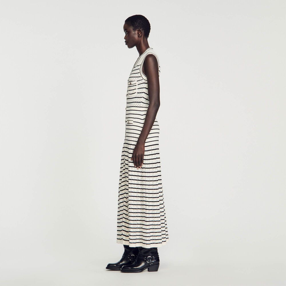 Striped knit midi dress | Sandro US | Sandro-Paris US