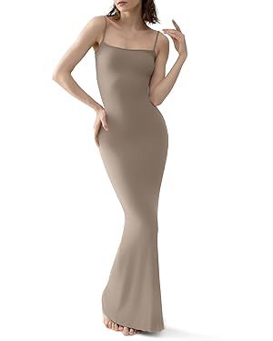 PUMIEY Women's Slip Maxi Dress Sexy Ribbed Bodycon Dresses Long Dress | Amazon (US)