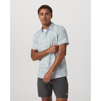 Vuori Short Sleeve Bridge Button Down | Storm Blue Fleur | XL | Vuori Clothing (US & Canada)