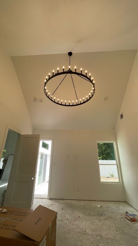 The chandelier that took our master bedroom TO THE NEXT LEVEL OMGGGG honestly SUCH A CRAZY light for your money!! These things are usually $700 range & this was so affordable for the impact #newhome #light #lighting #customhome #homedecor #renovation 

#LTKhome #LTKfamily #LTKSeasonal