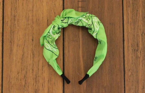 Lime Green Bandana Knot Tie Headband | Etsy | Etsy (US)