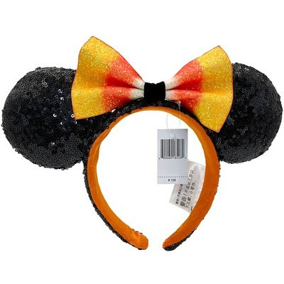 Disney- Parks Candy Corn Sequin Minnie Mickey Ears Bow Halloween Headband NWT | eBay US