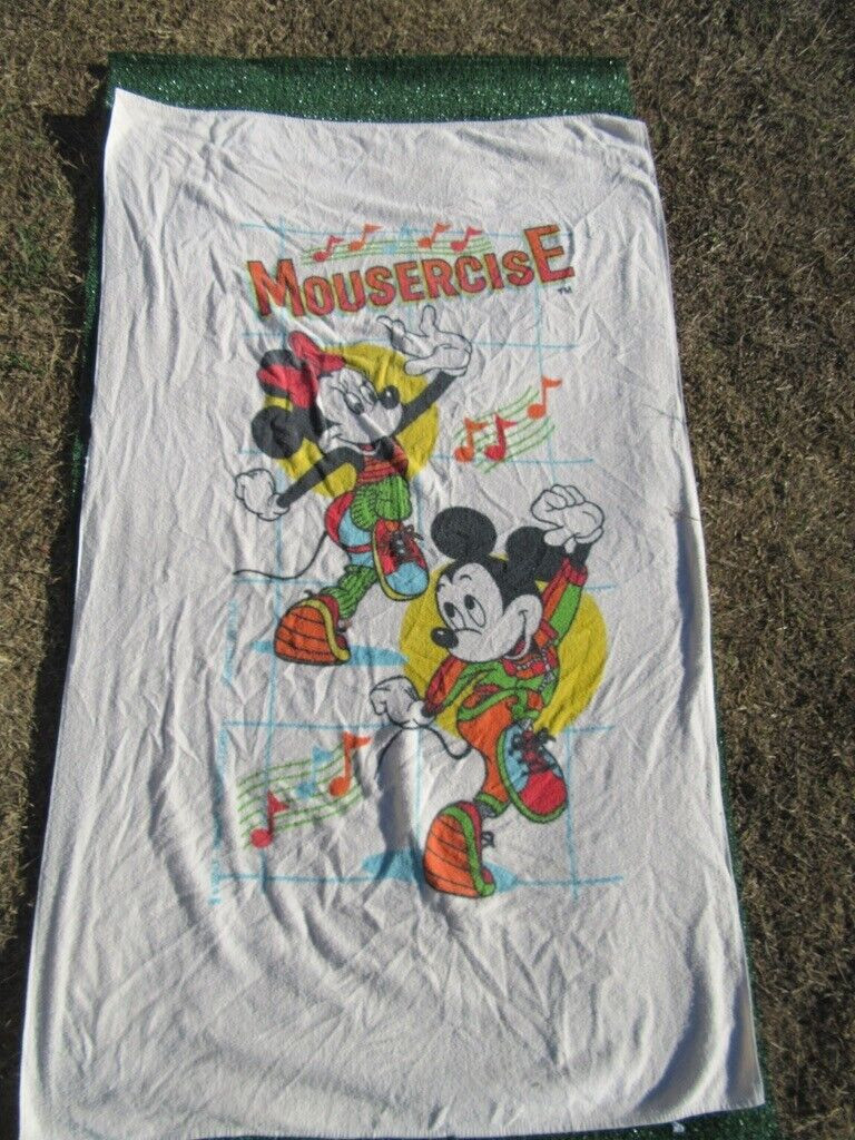 RARE Vintage Disney Mickey & Minnie Mouse Mousercise Beach Towel   | eBay | eBay US