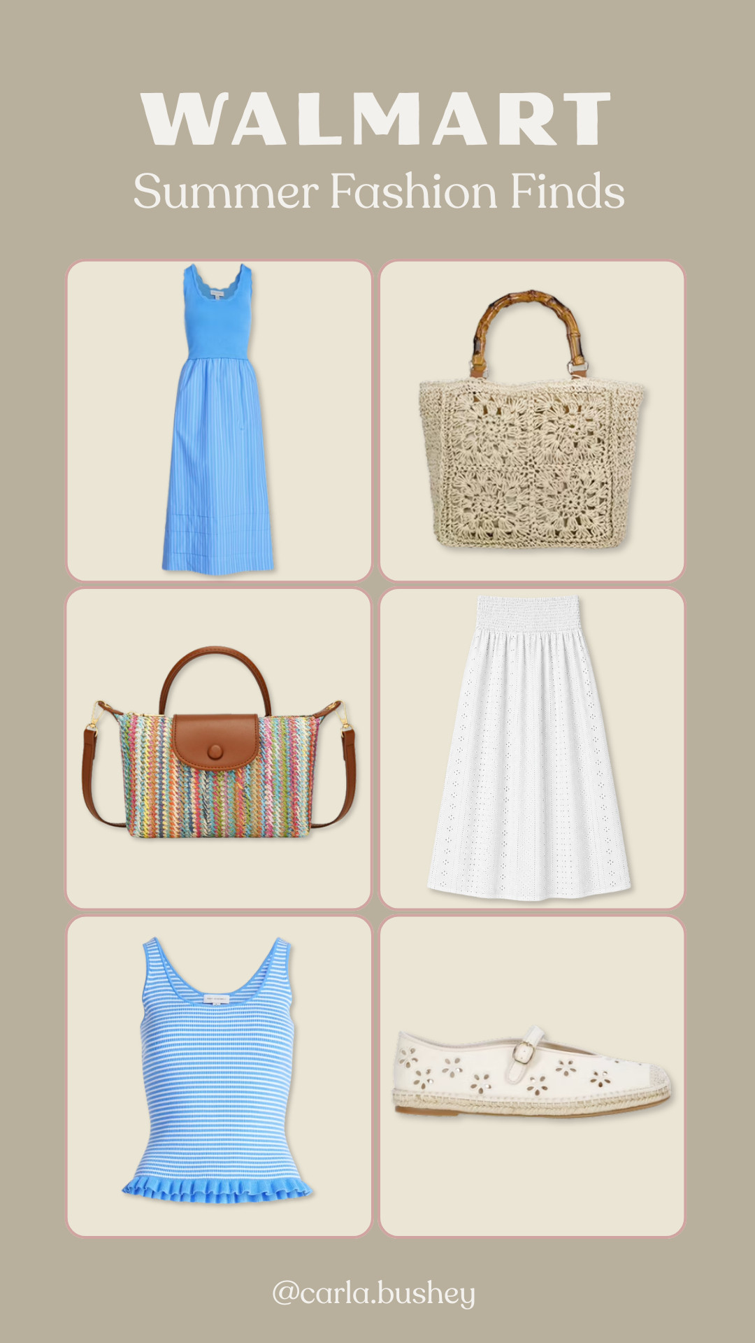Some new favorites from Walmart!! Obsessing over those bags🥰



Summer outfits, summer dresses, seasonal, maxi dress, maxi skirt, tank, espadrilles, accessories, shoes, carla.bushey 

 #LTKootd #LTKSeasonal #LTKTravel