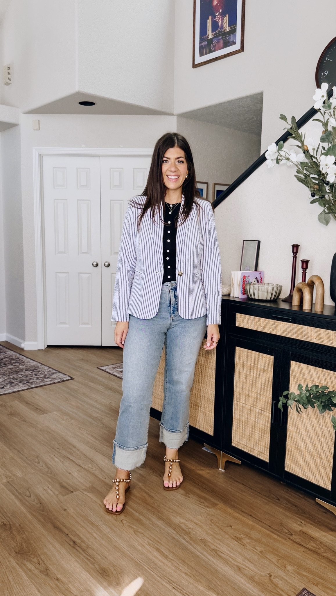 Spring finds under $50
In a medium top
Medium blazer
8 regular cuffed jeans 

#LTKTall #LTKMidsize #LTKOver40