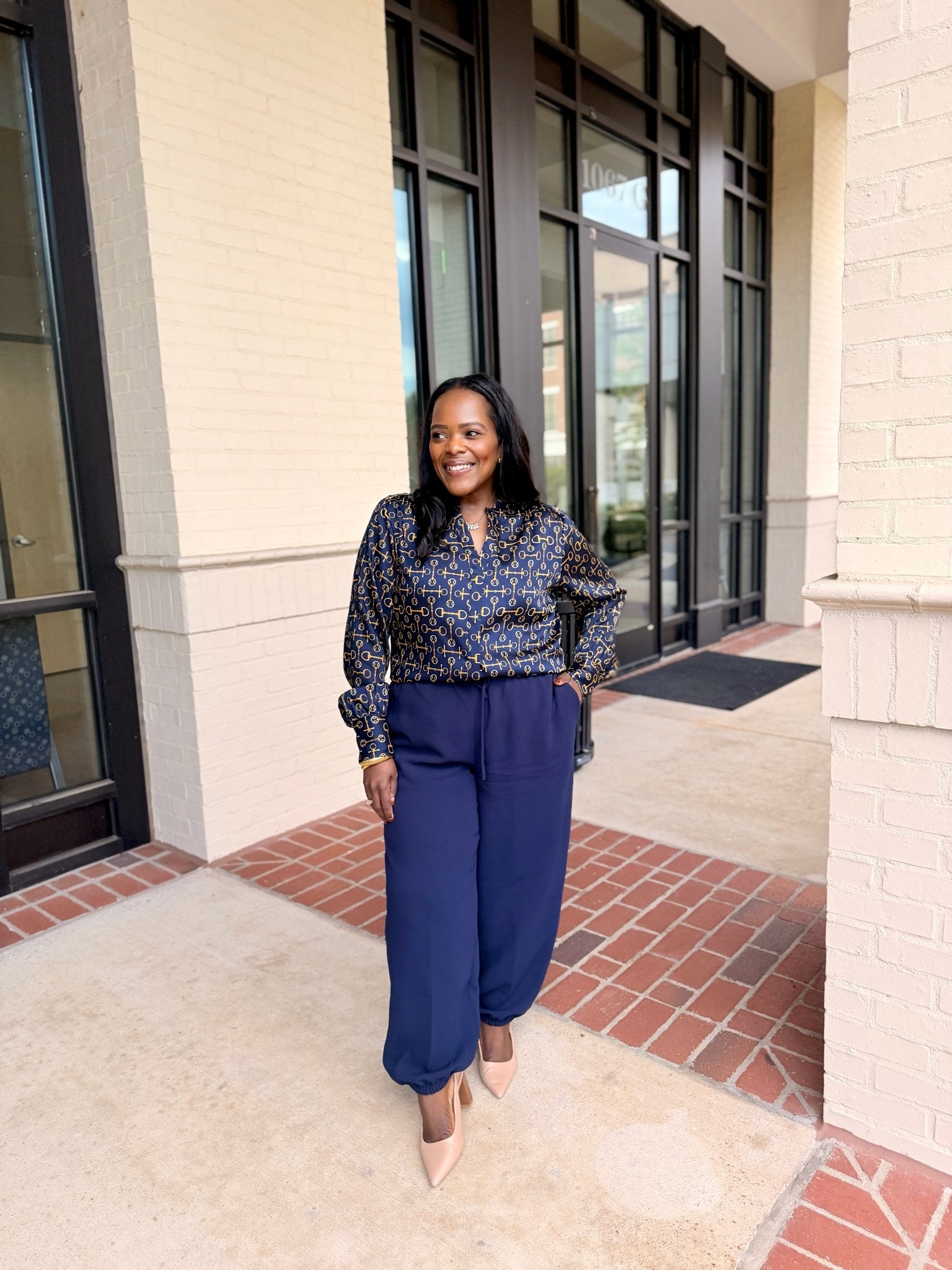 Obsessed with these @Aritzia navy ballon pants. Can be dressed up for the office or dressed down for your everyday errands!

#LTKgrwm #LTKootd #LTKWorkwear