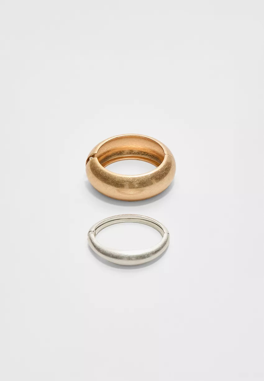 Lot de 2 bracelets maxi en métal | Stradivarius (FR)