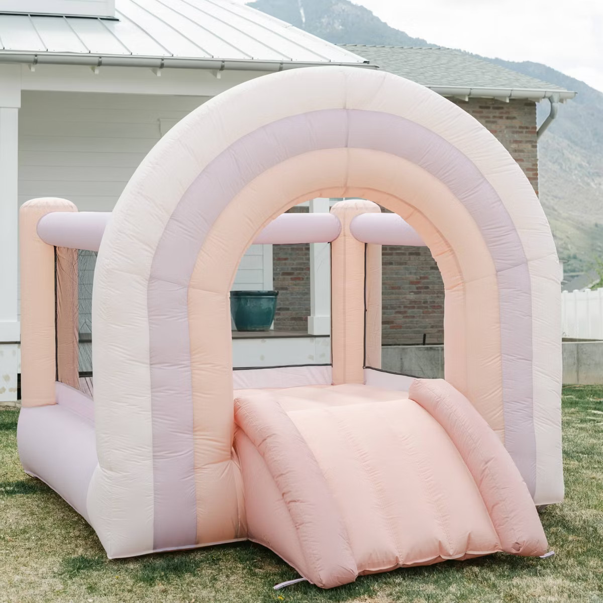 SMOL Inflatable 8' x 8' Rainbow Bounce House - Pink | Target