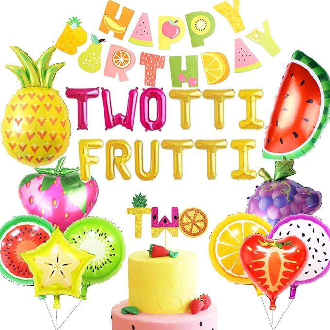 Twotti Frutti Birthday Decorations Balloons Twotti Fruity Second Fruit Pineapple Watermelon Summe... | Amazon (US)