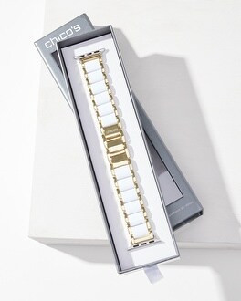 White & Gold Tone Apple Watch Band | Chico's
