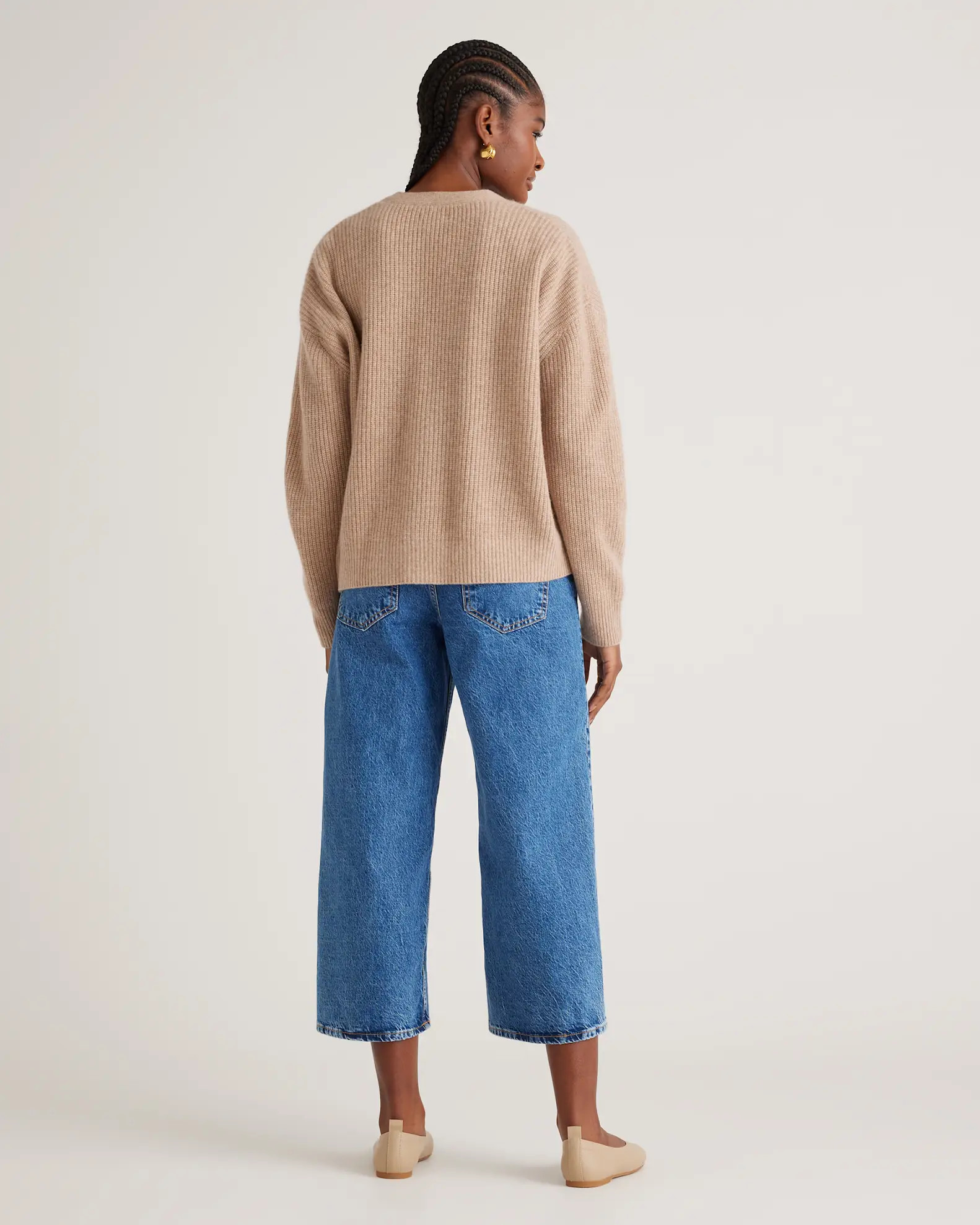 Mongolian Cashmere Fisherman Cropped Cardigan Sweater | Quince