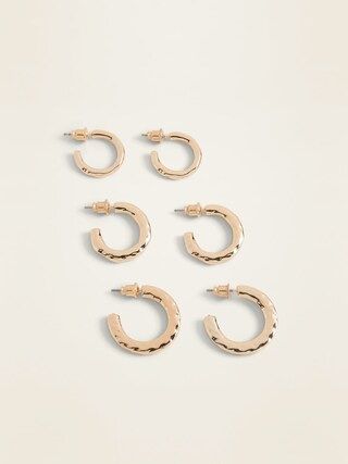 Gold-Toned Hoop Earrings 3-Pack for Women | Old Navy (US)