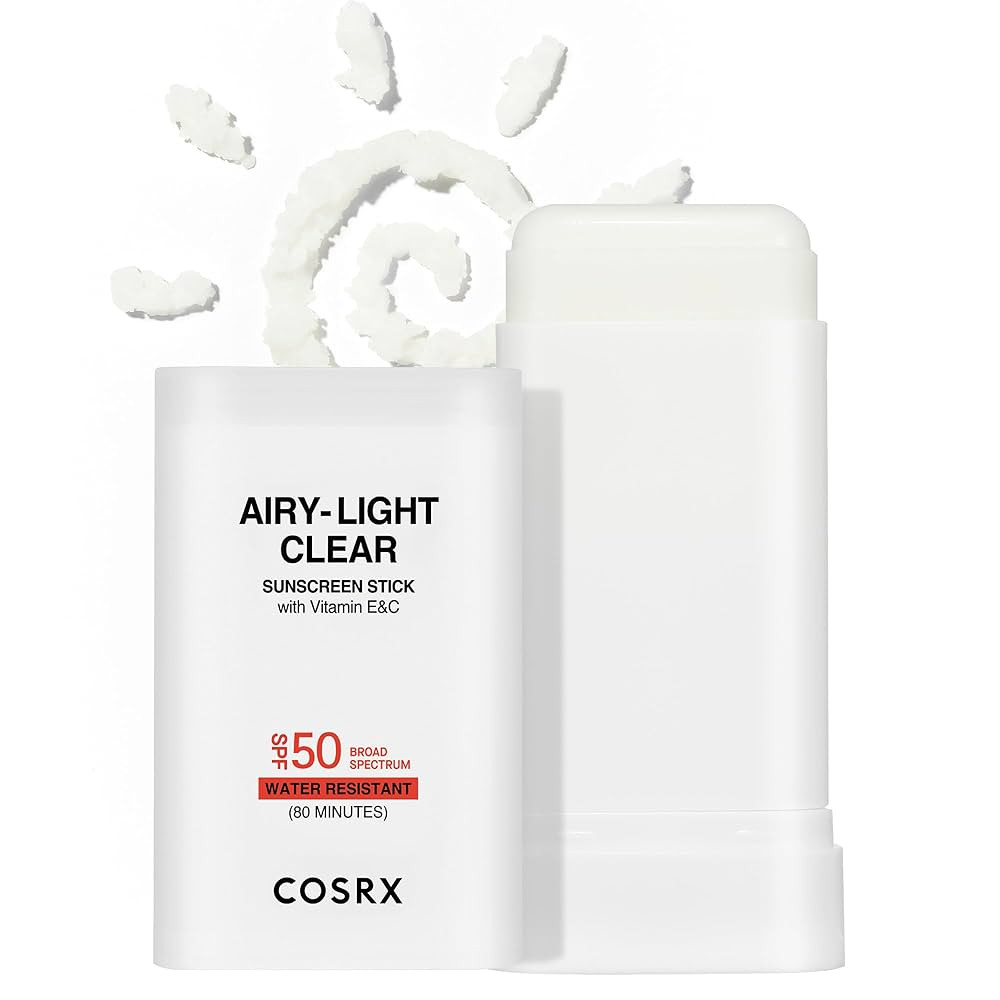 COSRX Airy-Light Clear Sunscreen Stick with Vitamin E & C SPF 50, 0.67 oz, 19g, Lightweight, Trav... | Amazon (US)