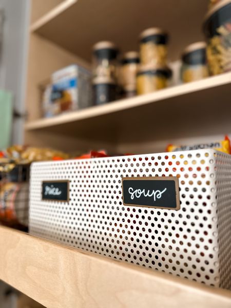 Kitchen pantry organization and storage bins and baskets 
Labels and chalk markers
Clear containers for shelves 

#LTKhome